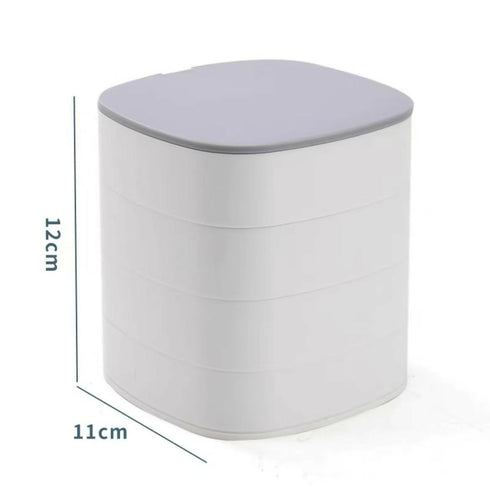 Rotating Jewelry Organizer with Mirror-White
